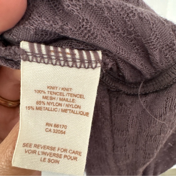 Free People One-Shoulder Draped Top in Mauve and Taupe Mesh - Picture 7 of 9